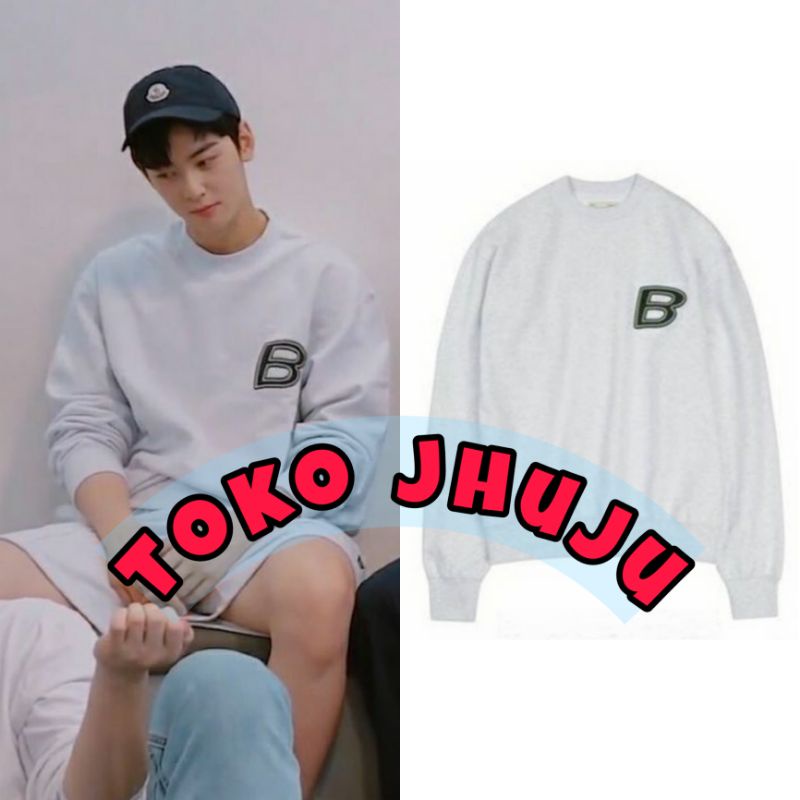 Basic Sweater Astro Cha Eunwoo style B blur logo kiri