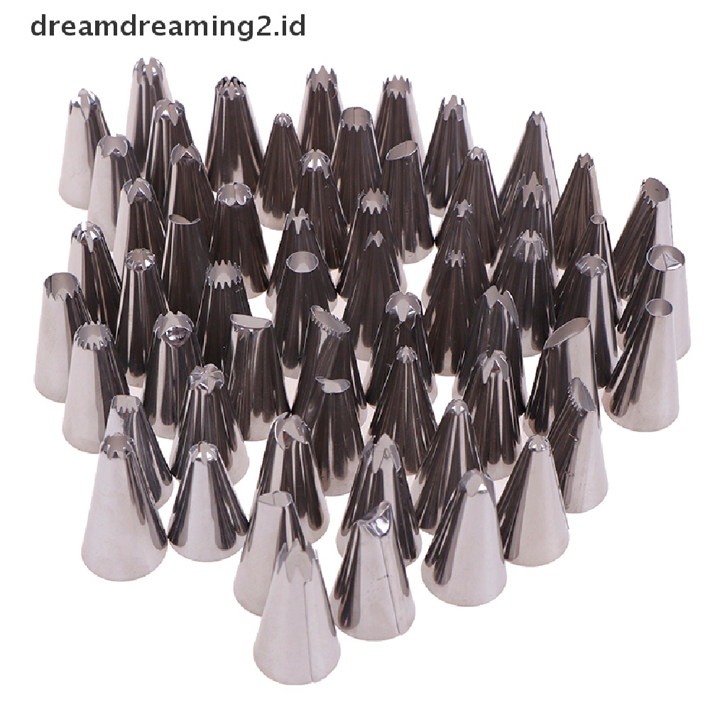 24 / 36 / 48pcs Spuit Piping Dengan Bahan Stainless Steel Dan Kotak Wadah Untuk Hiasan Kue