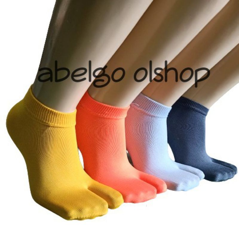 kaos kaki jempol pendek polos warna/kaos kaki jempol wanita lembut nyaman di pakai