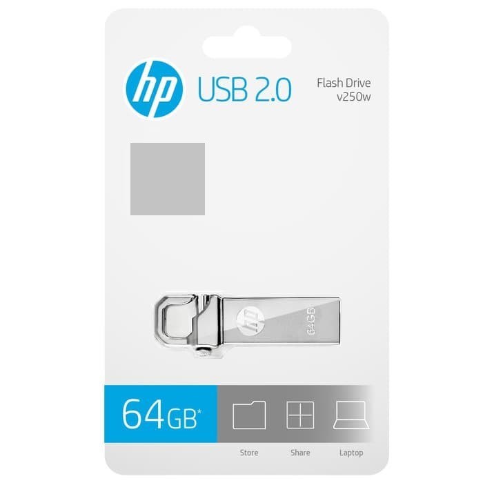 H64 - Flashdisk hp 64GB USB 2.0 Flash Disk Flash Drive HP 64GB v250w Stainless KW