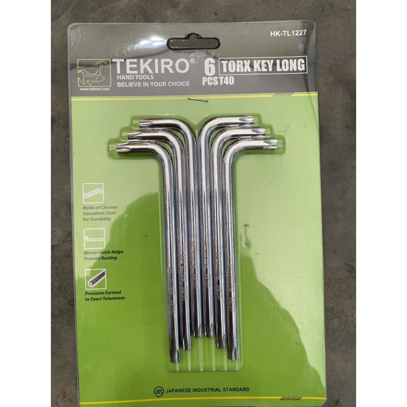 Tekiro Kunci L bintang T40 panjang satuan-Kunci kepala babi honda OriginalTekiro/Torx key long T40
