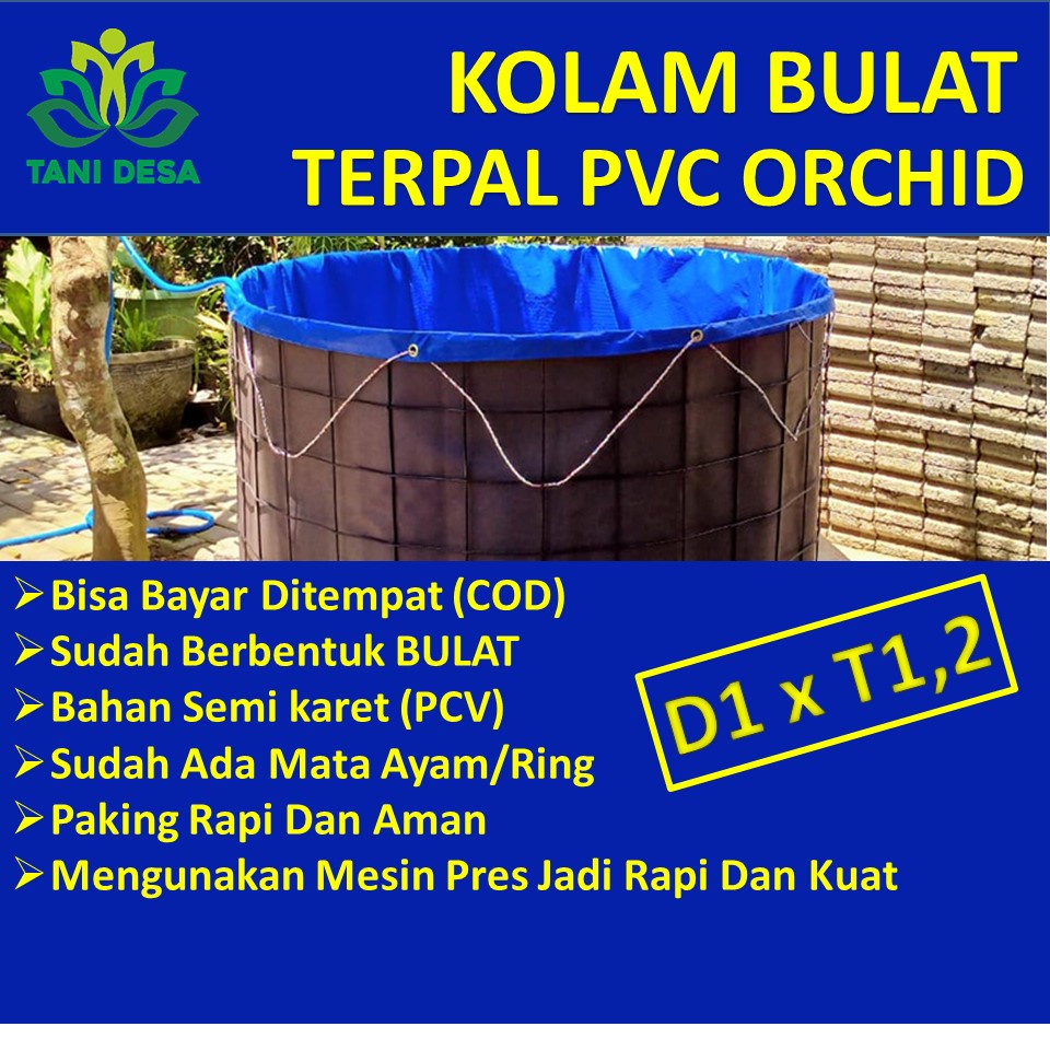 Kolam Terpal Bulat Bioflok Ukuran Diameter 1m Tinggi 1,2m, TERPAL SAJA