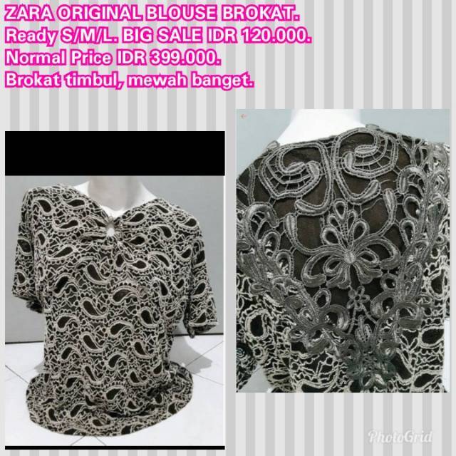 ZARA ORIGINAL Blouse Brokat Branded SALE Import Kemeja Hem Wanita TERMURAH Ready Stock