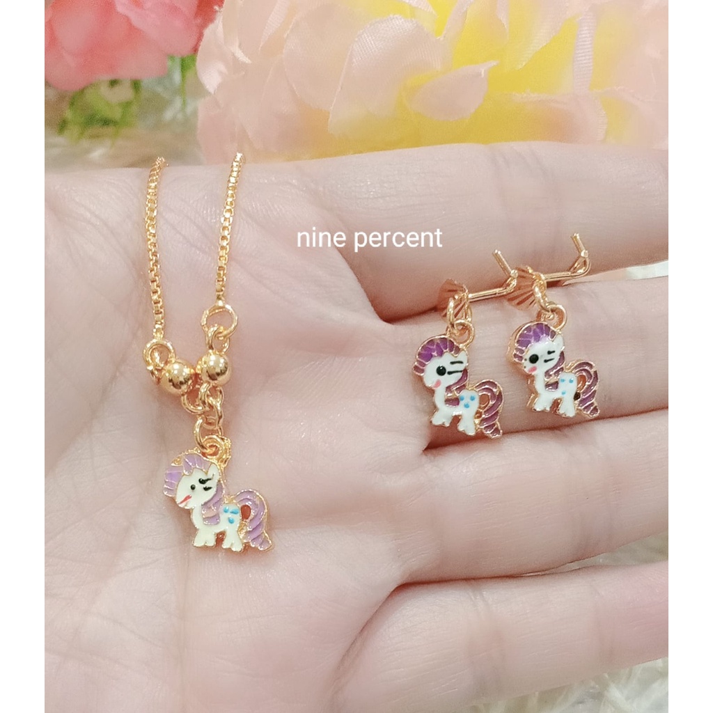 SET PERHIASAN ANAK LILLTLE PONI KALUNG DAN ANTING