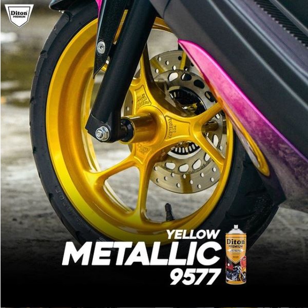 Pilox Diton Premium Yellow Metallic 9577 400ml kuning metalik sepeda motor mobil helm