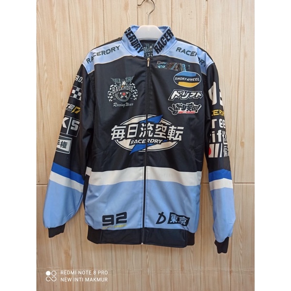 Jacket motor NASCAR RACING VARSITY BIRU Size L