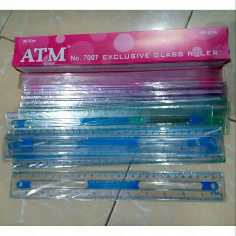 

[24 PCS] Penggaris ATM 30cm/ penggaris bening murah
