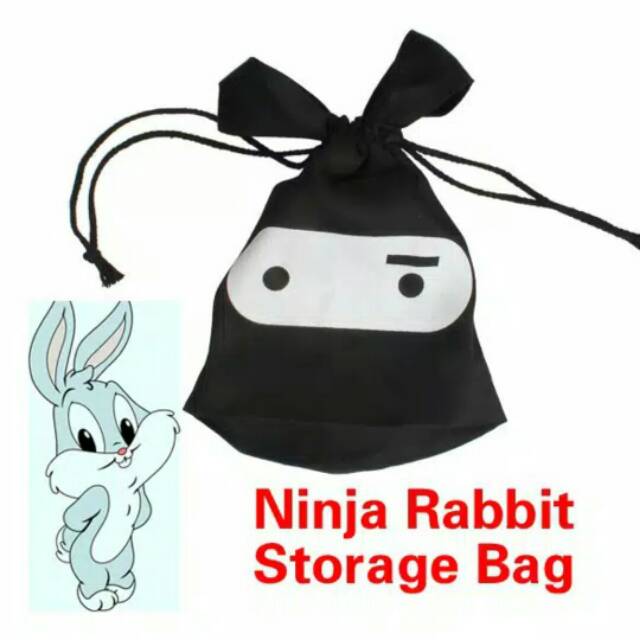 

Tas goodie bag ulang tahun anak / tas serut ninja rabbit korea lucu