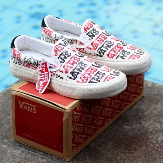 SLIP ON LX 59 PRINT WHITE TERBARU SEPATU KETS PREMIUM UNISEX