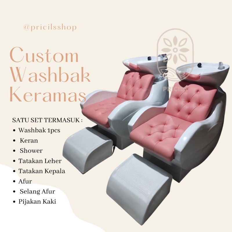 Washbak Keramas / Kursi Keramas Salon Fiber