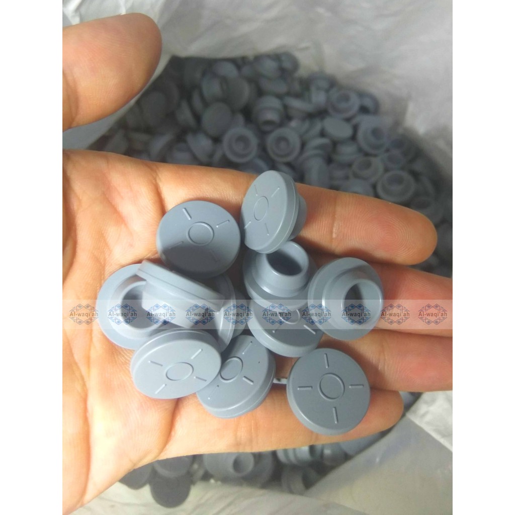 Rubber Stopper - Tutup Karet Silicon Botol Kaca Vial Pinisilin / Botol Charm Diameter 12mm