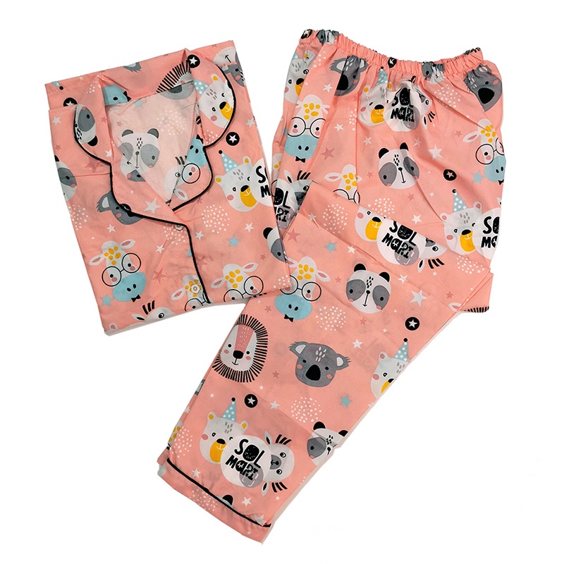 Baju Tidur Piyama Dewasa Setelan Jumbo Size  XXL LD 120-CPXL KOALA PEACH