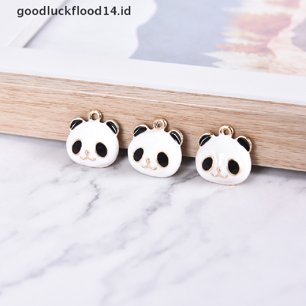 [OOID] 10Pcs/Set Cute Panda Animals Alloy Enamel Charms Pendant DIY Craft Jewelry Gift ID