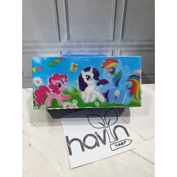 kotak pensil KODE 3 TINGKAT metalik 3dimensi/pencil case password/kotak pin-PONY 3D