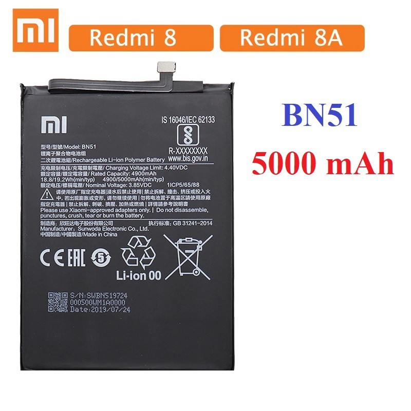 Baterai Batre  Xiaomi Redmi 8 Redmii 8A (BN51) Baterai Xiaomi Redmi 8A BN 51 Original