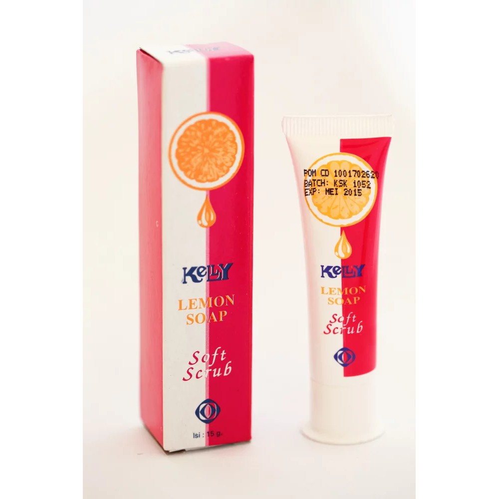 Kelly Lemon Soap Soft Scrub / Sabun Cuci Muka Kelly / pink