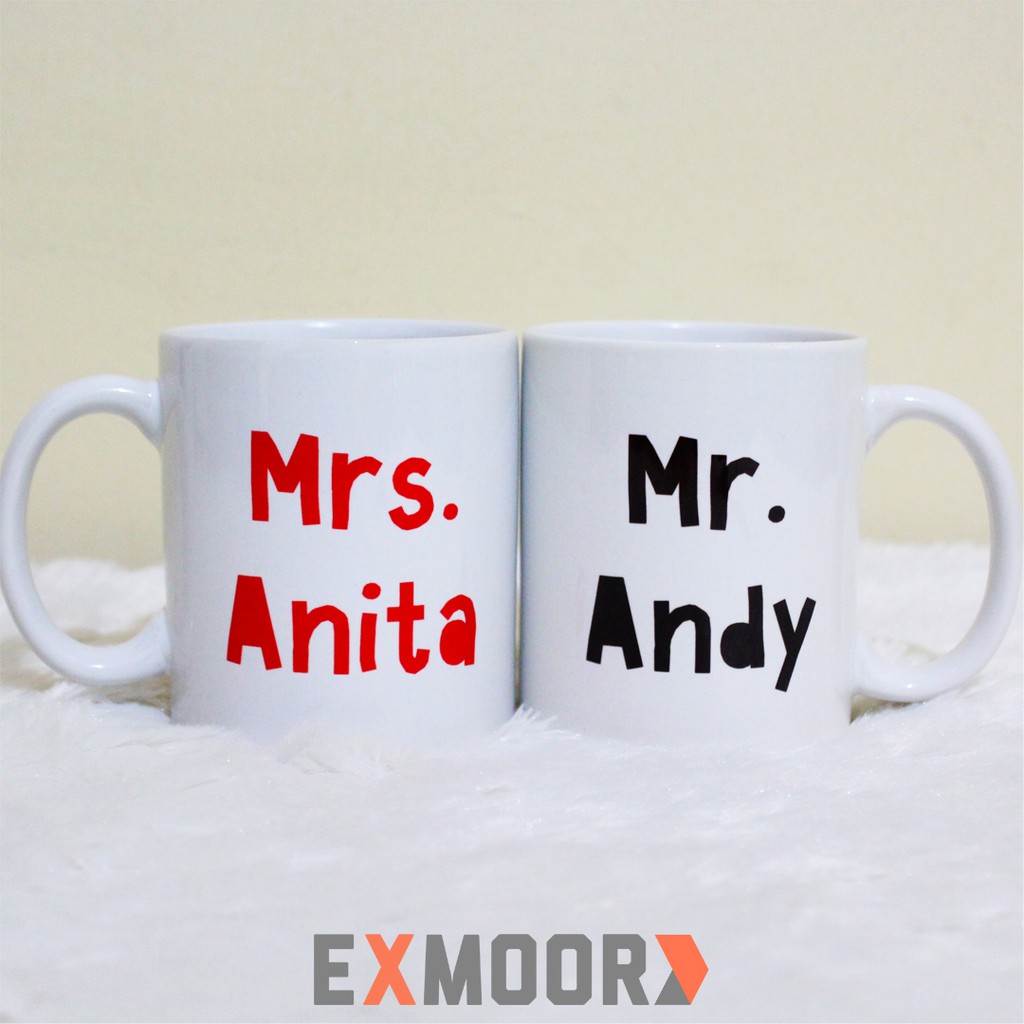 Mug Couple Mr &amp; Mrs Nama By Request