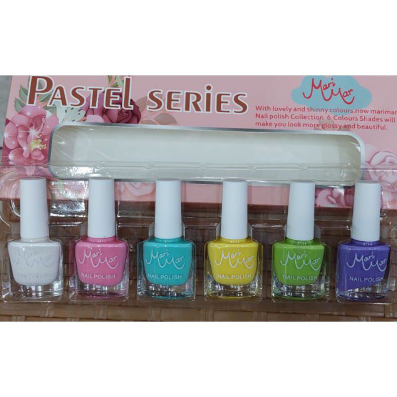 MARIMAR Nail Polish Pastel Series 8mL , 1 pack isi 6 warna - 8ML