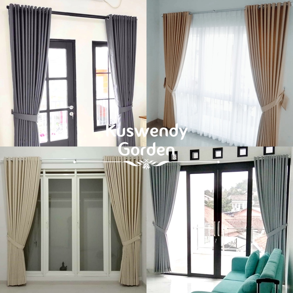 Gorden Blackout Polos 200 x 200 cm Tinggi 2 meter Hordeng Jendela Pintu Tirai Minimalis