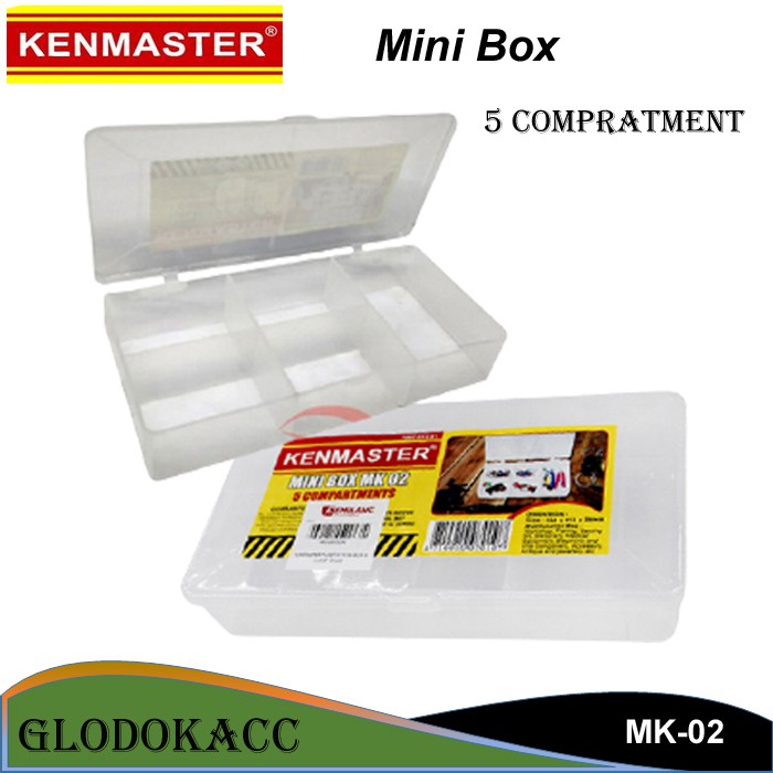 Plastik Mini Box 5 Compratment / Kenmaster Mini Tool Box 5 slot / Tempat Penyimpanan