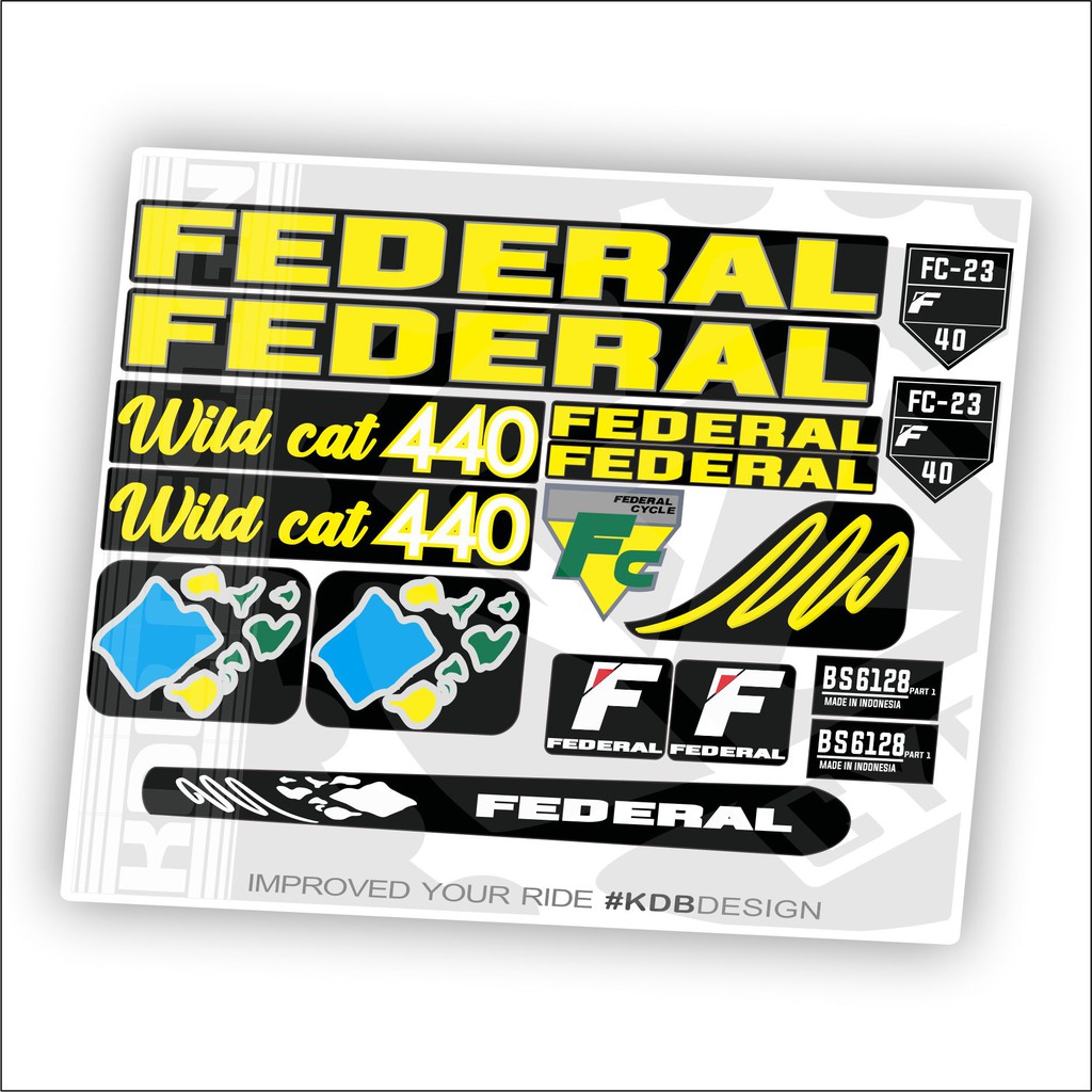 Decal FEDERAL Wild Cat Klaten Decal Bike Stiker Sepeda