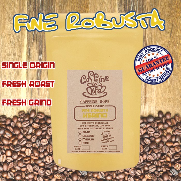 

Kopi Robusta Kerinci 100 Gr -Fine Robusta- Biji/Bean & Ground/Bubuk