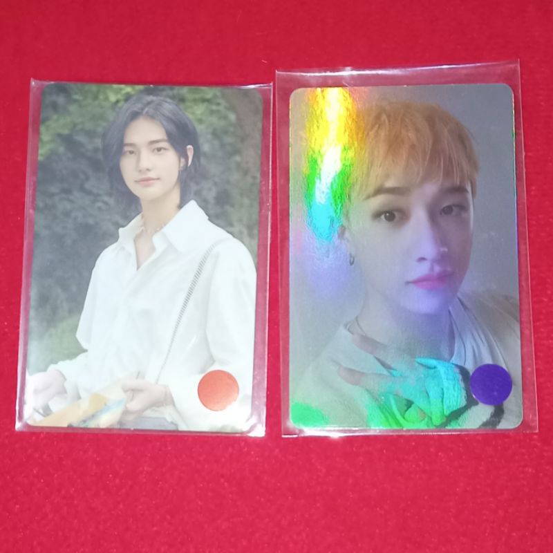photocard nacific skz hyunjin bangchan holo