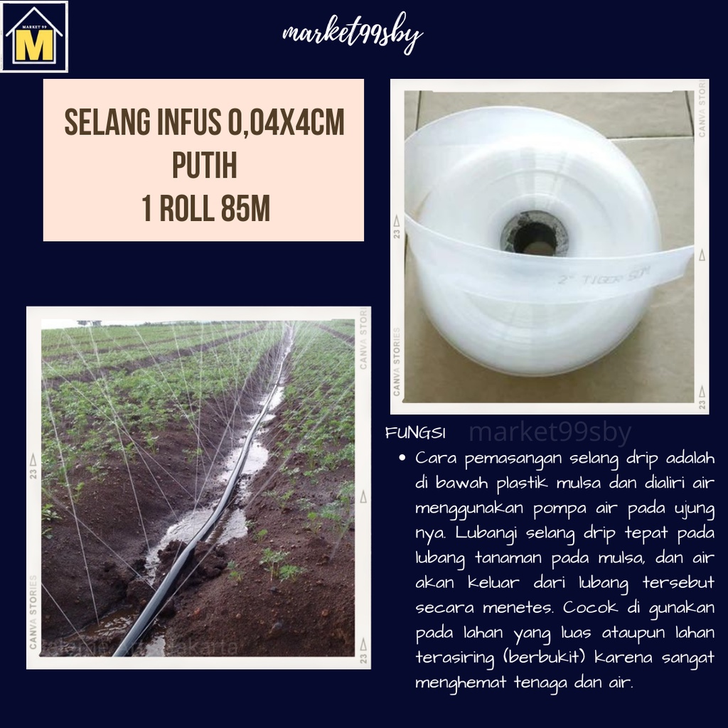 Jual Selang Drip Irigasi Tebal Mikron Ukuran Cm Warna Hitam