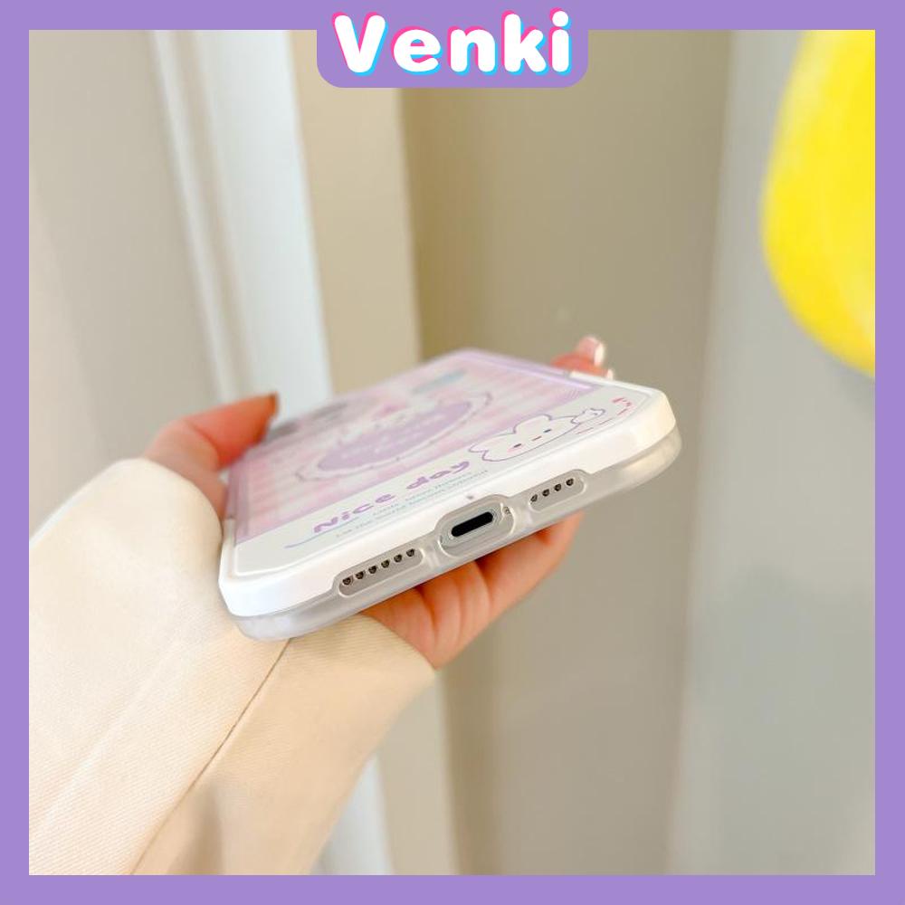 iPhone Case Acrylic Invisible Folding Stand Silicone Soft Case Shockproof Camera Cover Rabbit Cute Cartoon Compatible For iPhone 11 Pro Max 13 Pro Max 12 Pro Max 7Plus xr XS Max