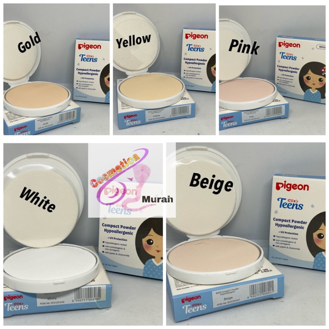 box biru - [ refill ] pigeon compact powder hypoallergenic // pigeon teen compat powder