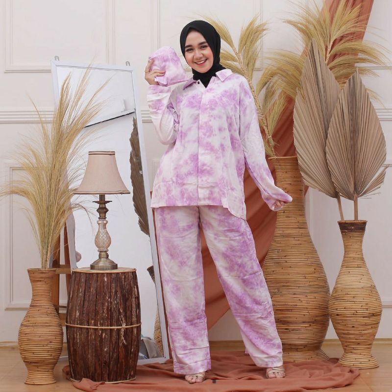 Set TieDye/Pakaian wanita/Piyama CP Tie