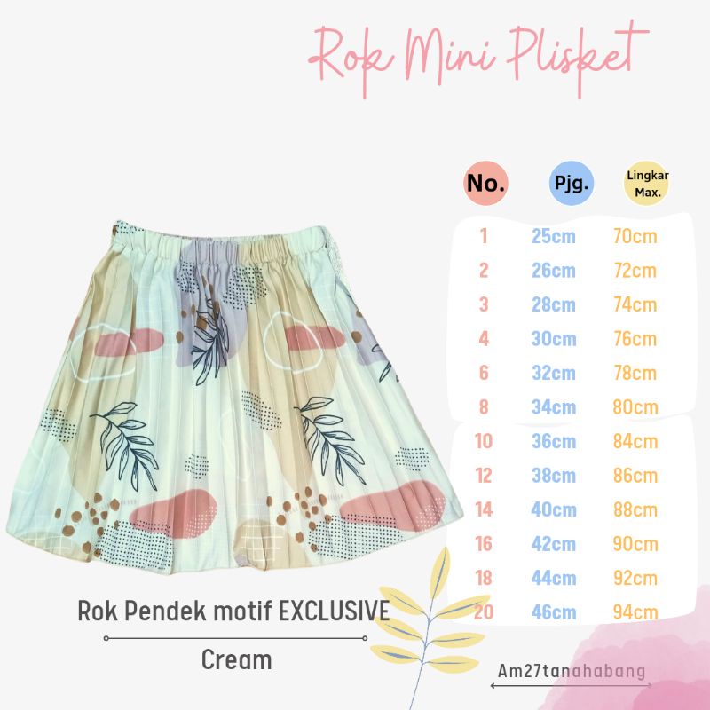 Rok Plisket Anak Cewek 1-12 tahun Pleated Mini Skirt EXCLUSIVE