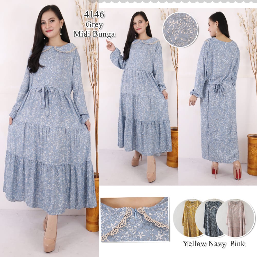 MiDi Dress Rayon Sakura BiG SiZE SUPER JUMBO 4XL LD 120 CM 4168A# 4202A# 4167A#
