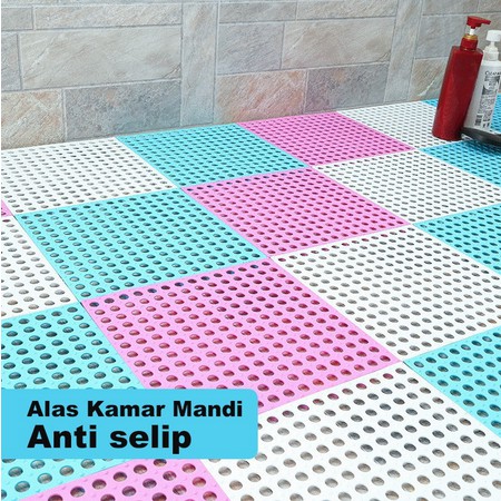 UG Karpet Kamar Mandi Anti Licin 30x30CM / Keset Lantai Anti Slip Polkadot Dapur Mat Non-Slip