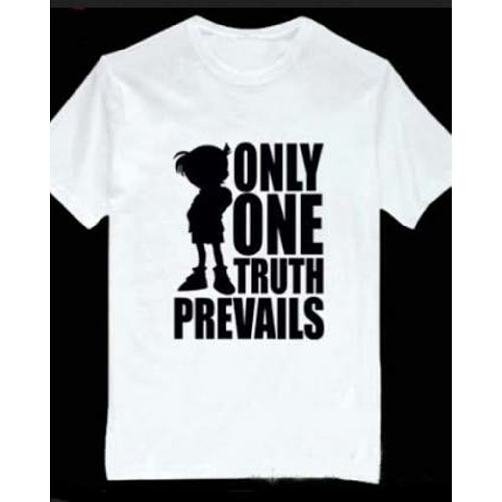 Kaos Tshirt Baju Detektif Conan Putih Hitam Shopee Indonesia