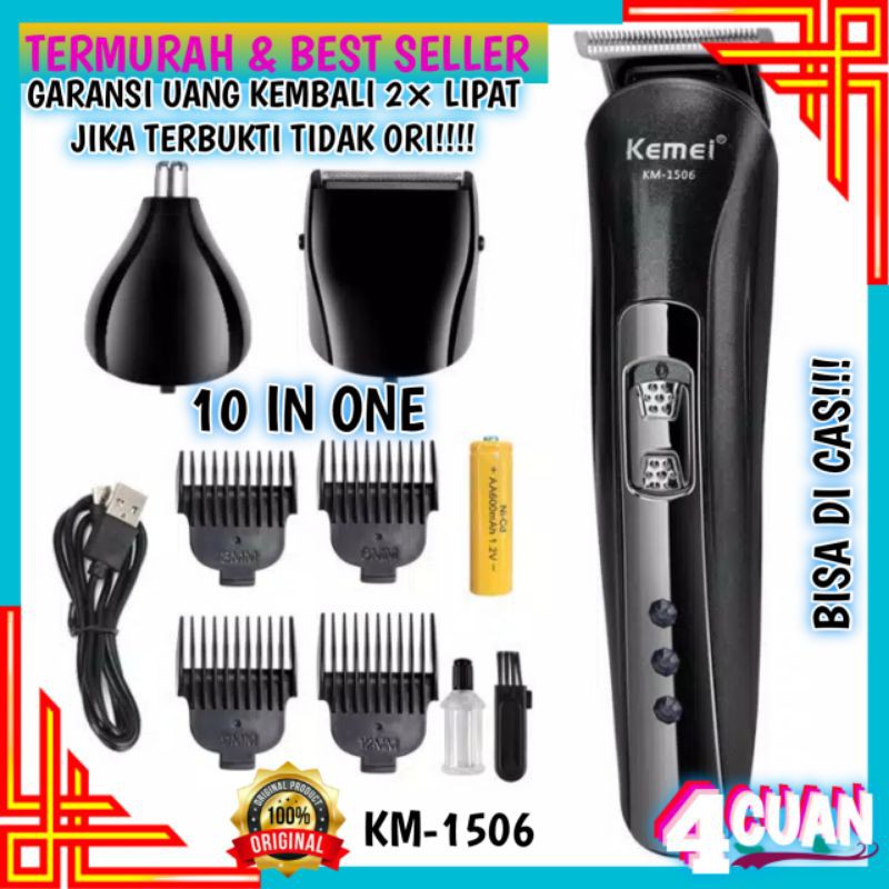 [ORIGINAL] Alat mesin pencukur cukur rambut kumis jenggot bulu hidung serbaguna Kemei KM-1506 Murah