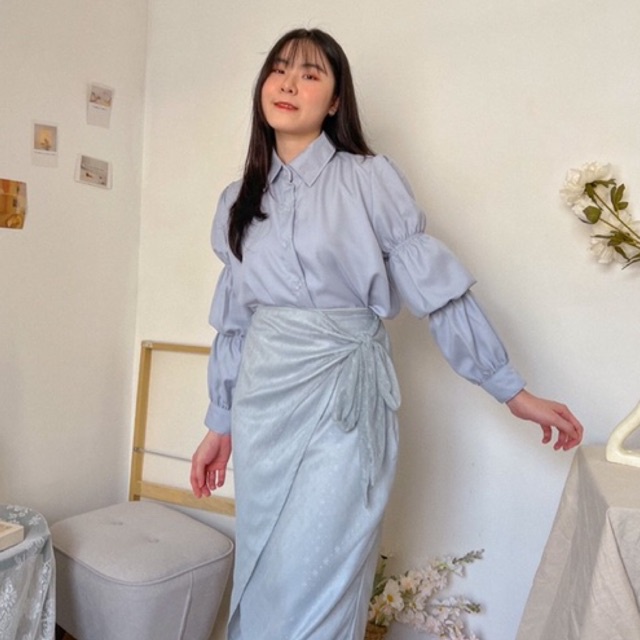 KANON - Chan-Young Shirt - Kemeja kantor / kuliah vintage lengan balon