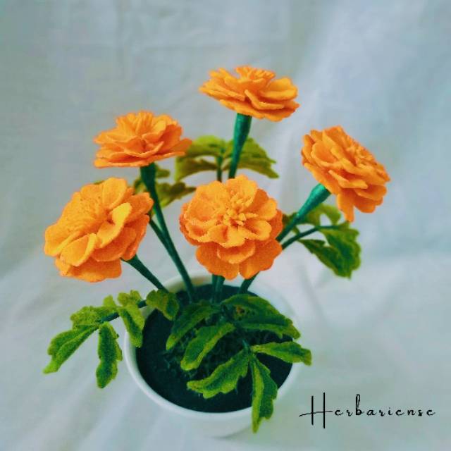 [MARIGOLD] Bunga Marigold Artificial Pot