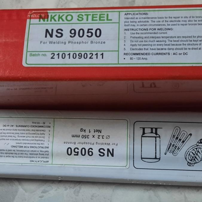 langsung order saja] jual kawat las Nikko steel Bronze phose/NS 9050 ukuran 3.2mm-kab.surab