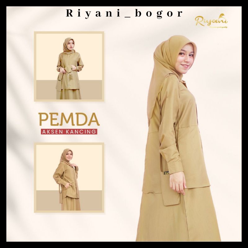 GAMIS KERJA SERIES PEMDA AKSEN KANCING by RIYANI HAMIS KERJA GAMIS PEMDA GAMIS PNS GAMIS GURU
