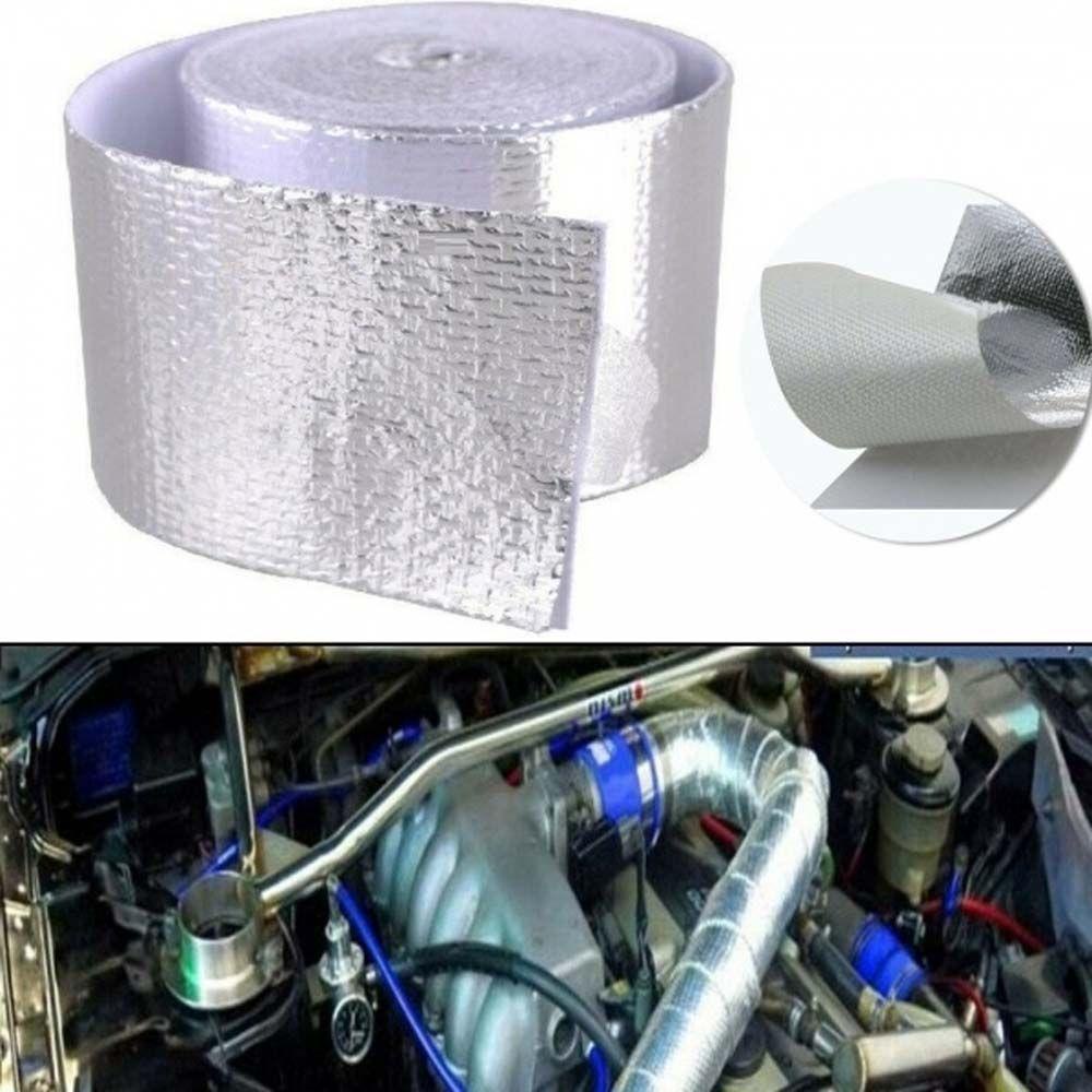 QUINTON Heat Shield Wrap Tape Mobil Motor Sabuk Fiberglass Pipa Knalpot Perekat Diri Stiker