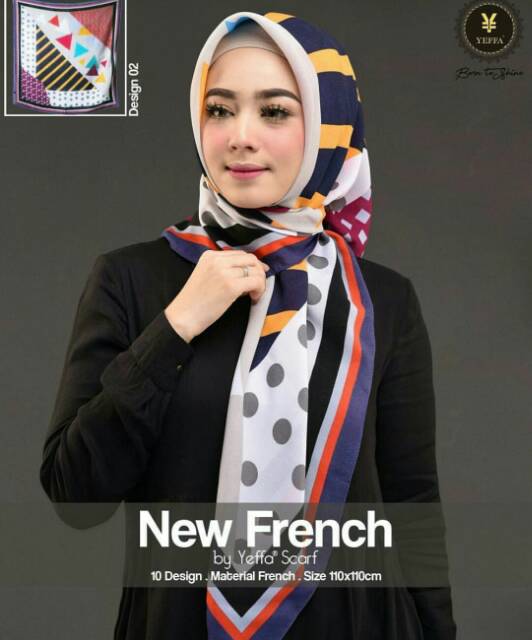 Kerudung segiempat new french by Yeffa