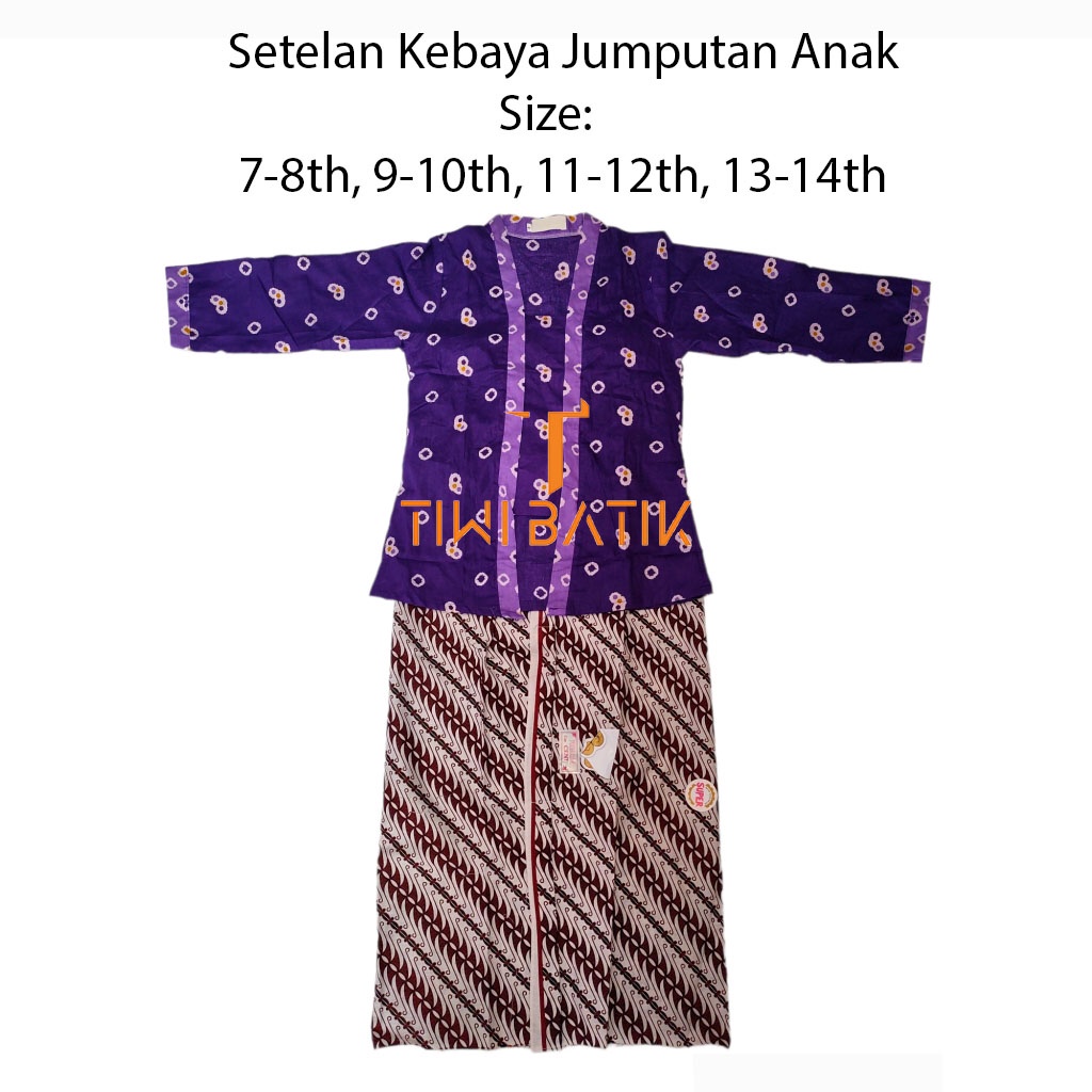 Setelan Kebaya Jumputan Anak Katun