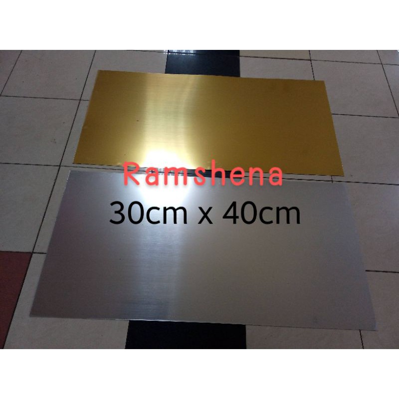 

ATH gravoply / bahan nama dada/name tag/gold&silver/hair/30x40cm tebal 1.5mm