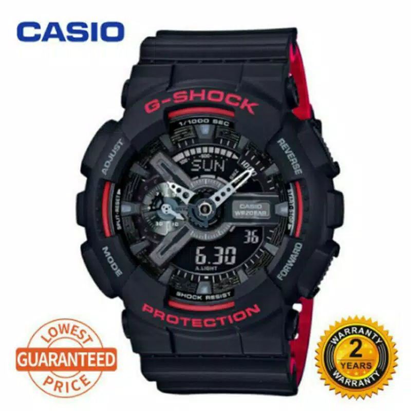 Jam Tangan Casio G Shock GA110 RED BLACK 100% Original