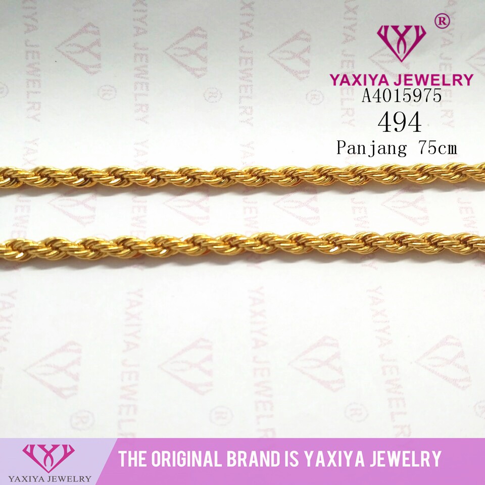 

Kalung Tambang Perhiasan Imitasi Lapis Emas Aksesoris 18K Yaxiya 494