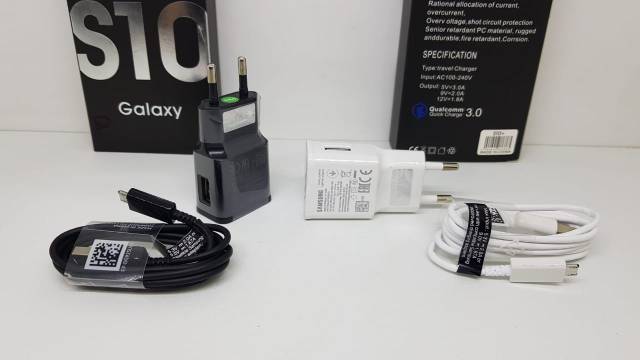 Charger Samsung S10 Plus 3.0A QUALCOMM Casan Samsung S10+ QC Kabel Data Micro Android FAST CHARGING