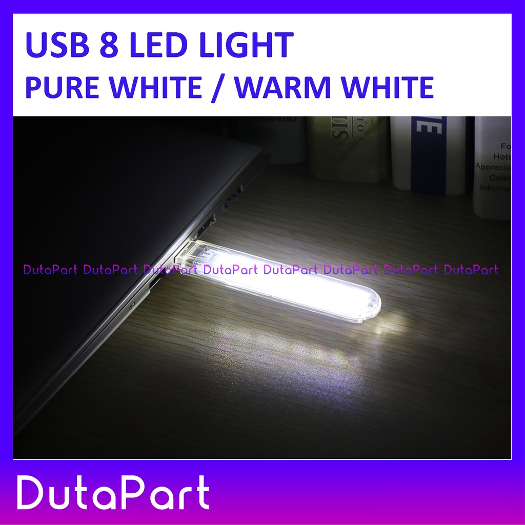 USB 8 Mata LED Mini Light 5V Lampu Senter Tidur Darurat Emergency Lamp