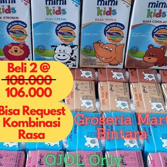 

(BISA COD) *Bintara* Susu Ultra Mimi UHT Mix 4 Rasa 125ml x 40 (1 Dus) - Bekasi EKSLUSIF Kode 302