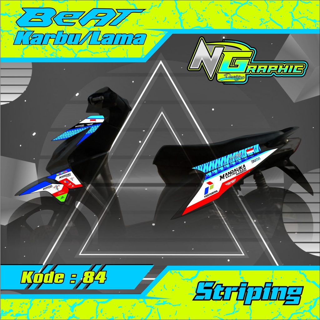 STRIPING SETIKER BEAT Karbu / Lama motif MANDALIKA RACING INDONESIA MANDALIKA STIKER SEMI FULL